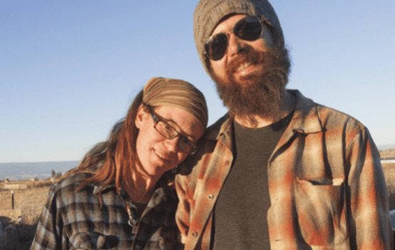 Jenn Mueller and Ryan Murray, co-owners of Yurtstead Farm in Colorado (courtesy of Alice Stern).